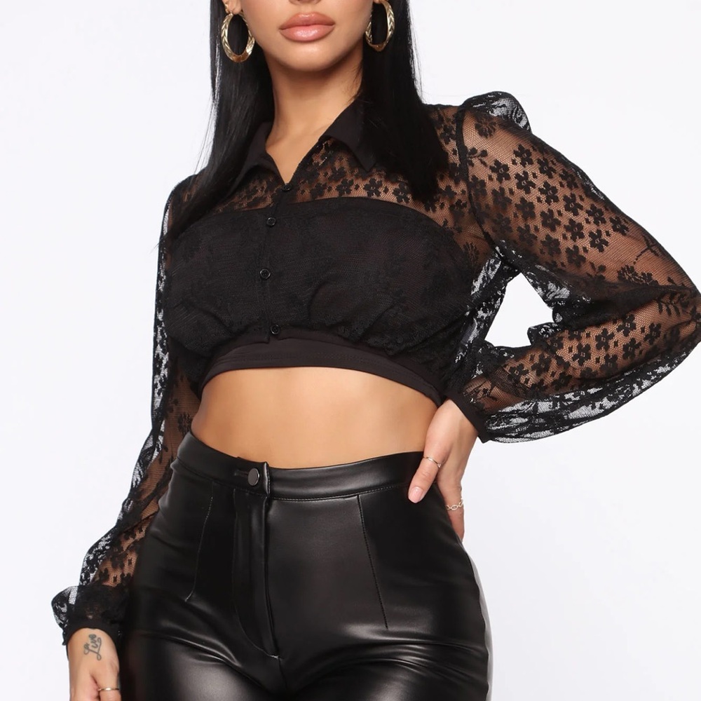 Crop Mesh Top - XL